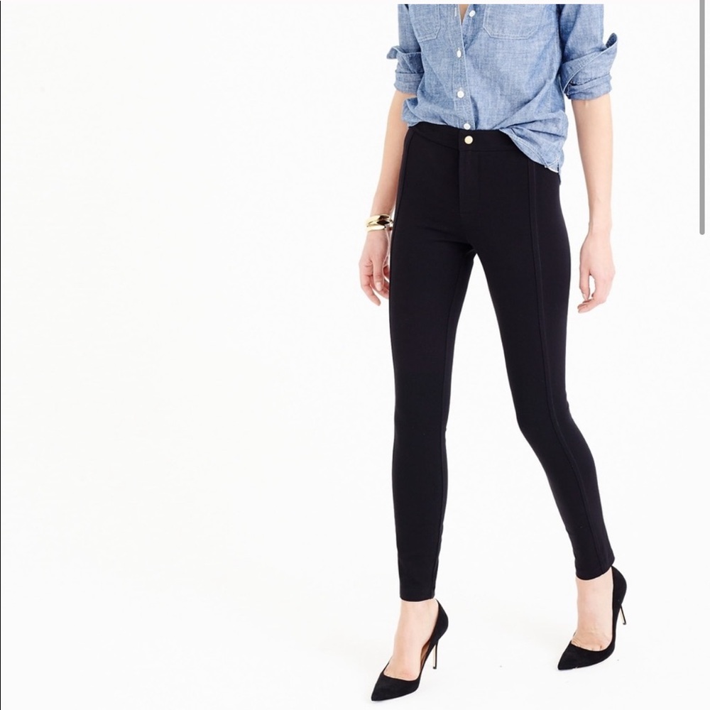 J.Crew Black Snap Closure Ponte Pixie Skinny Pants Leggings